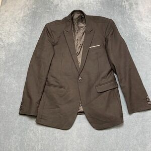 Adam Blazer Jacket Mens 34R Black Single Breasted Lined Notch Lapel Business